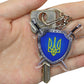 Ukraine Flag Trident Symbol Acrylic Keychain Tryzub Ukraine Two-Sided Car Keyring Key Chains Unisex Jewelry Decorations Gift