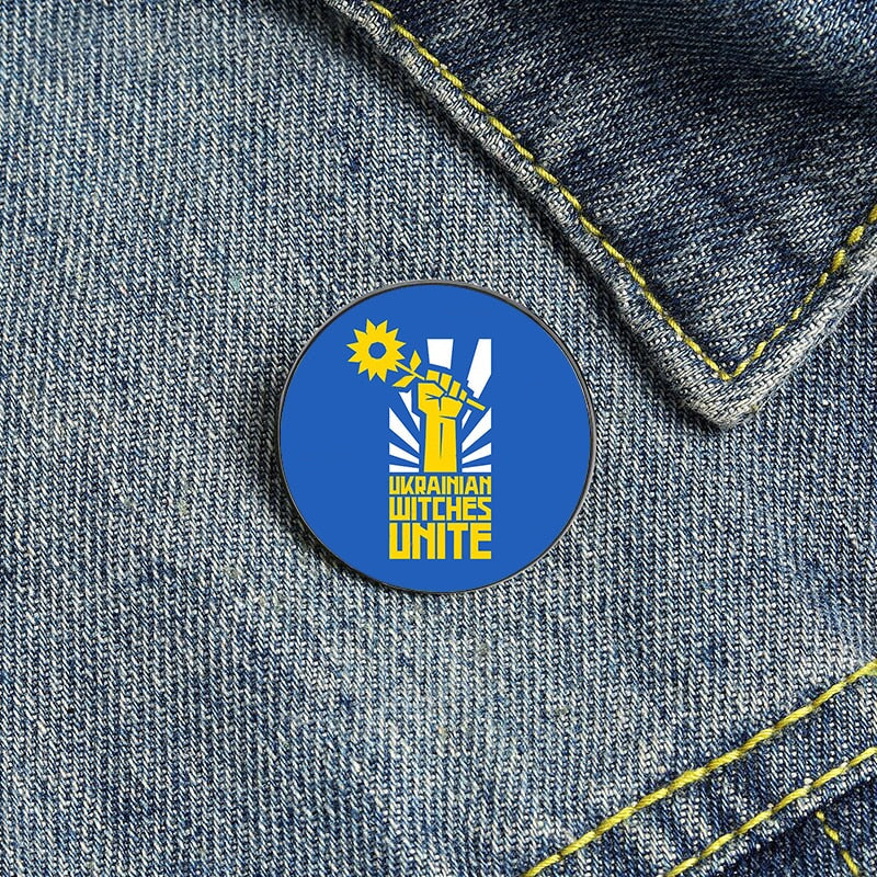 Ukraine Flag Sunflower Pin Custom Funny Brooches Shirt Lapel Bag Ukrainia Badge Cartoon Cute pins Gift for Lover Girl Friends