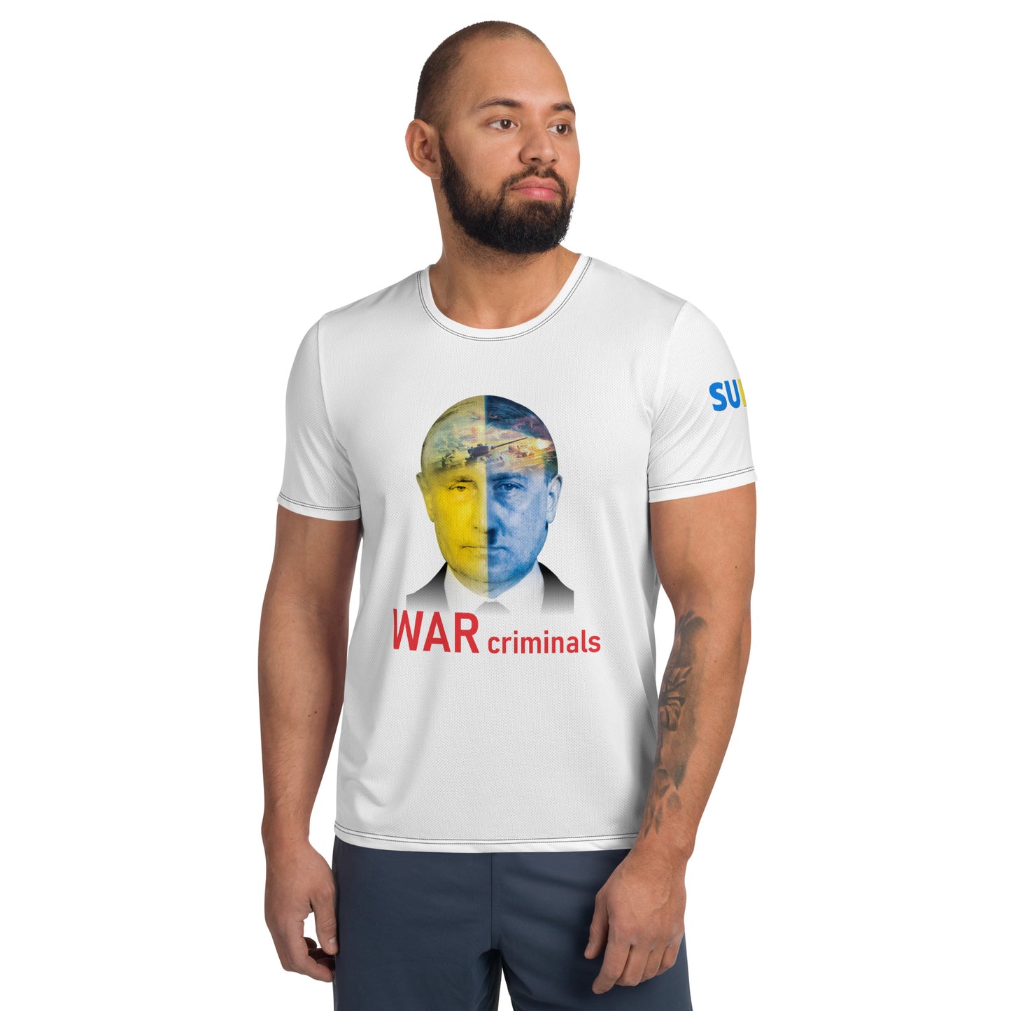 All-Over Print Men's Athletic T-shirt War criminals Ukraine