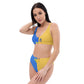 Recycled high-waisted bikini | Flag Ukraine