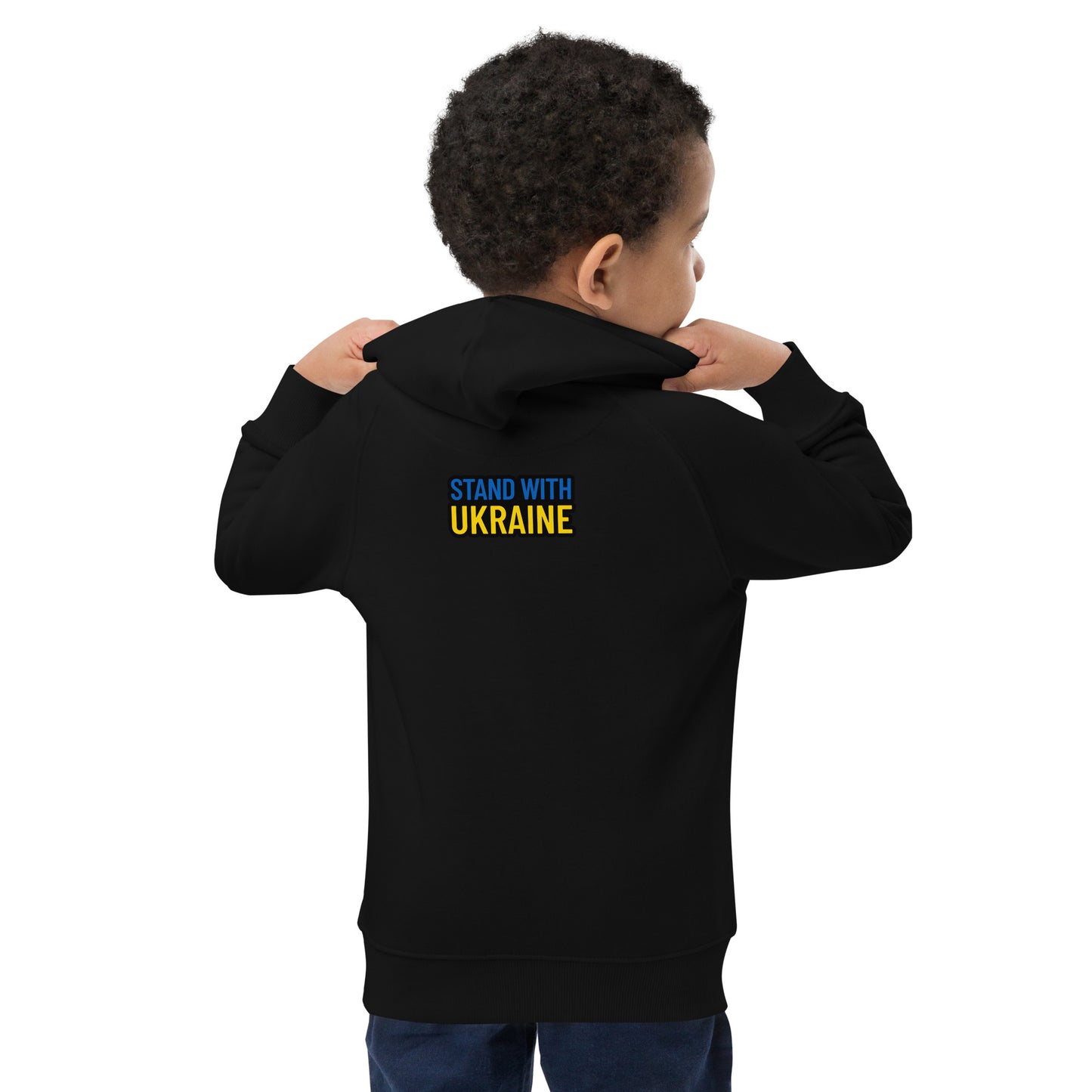 Kids eco hoodie unite for ukraine