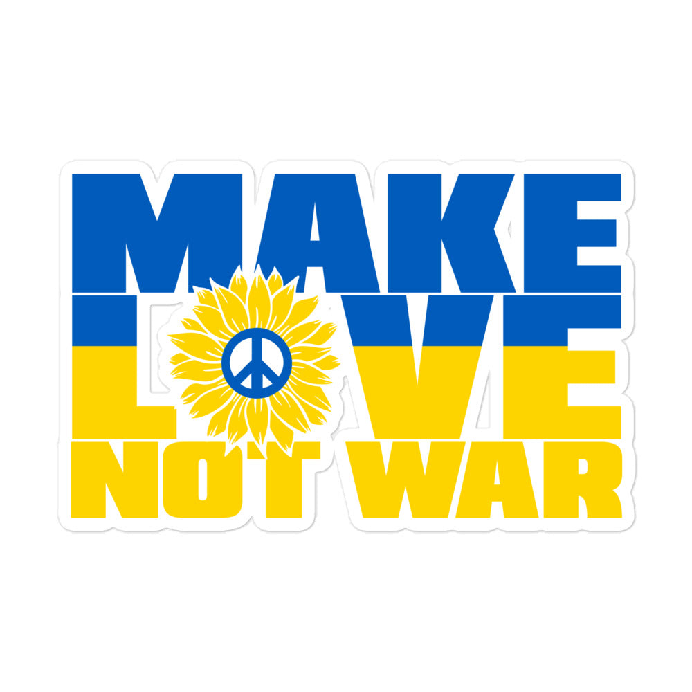 Bubble-free stickers | Make Love Not War Sunflower
