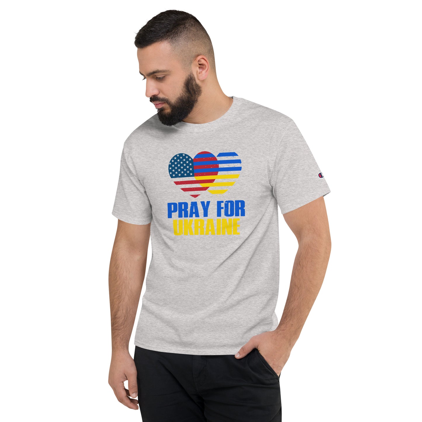 Men's Champion T-Shirt | Pray For Ukraine USA
