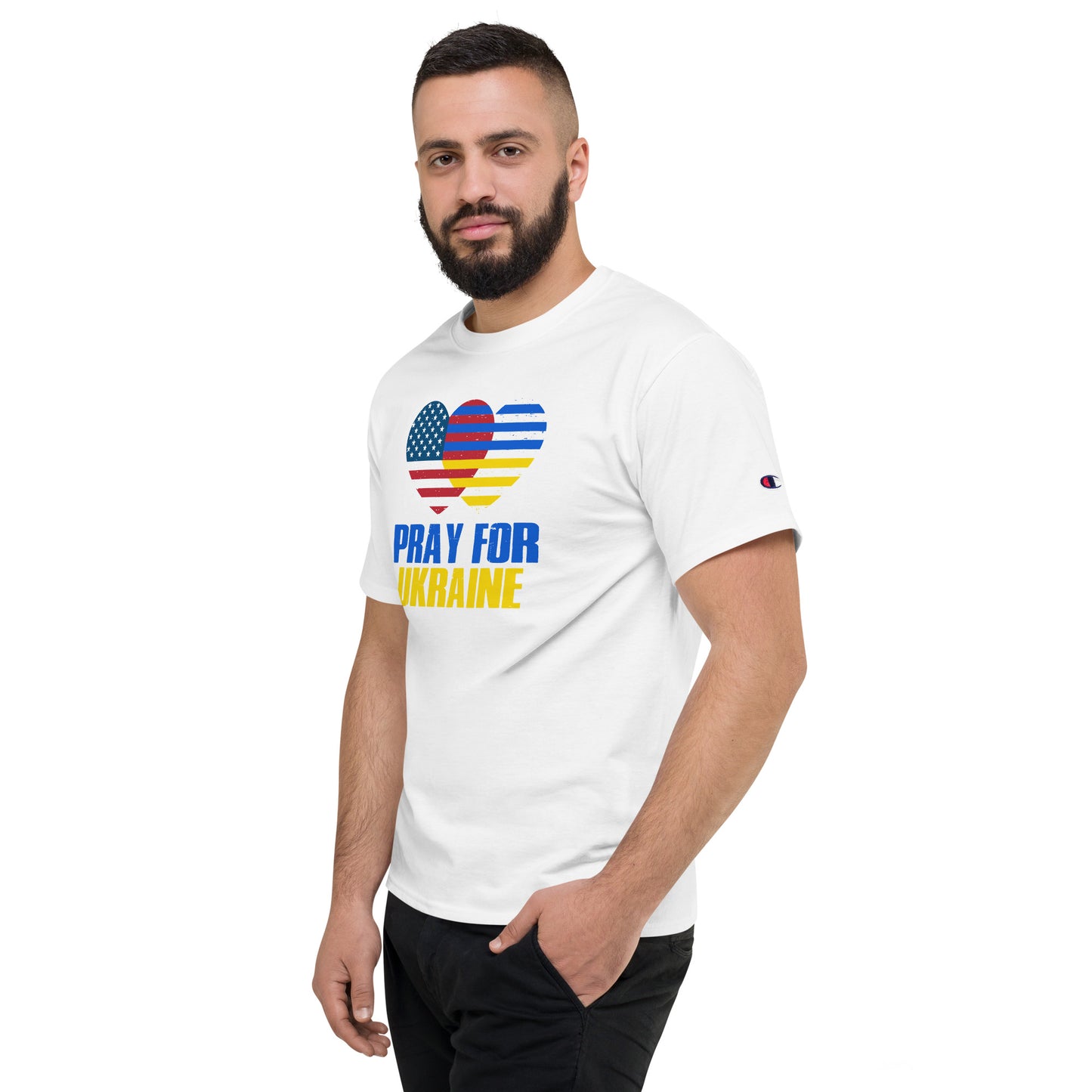 Men's Champion T-Shirt | Pray For Ukraine USA