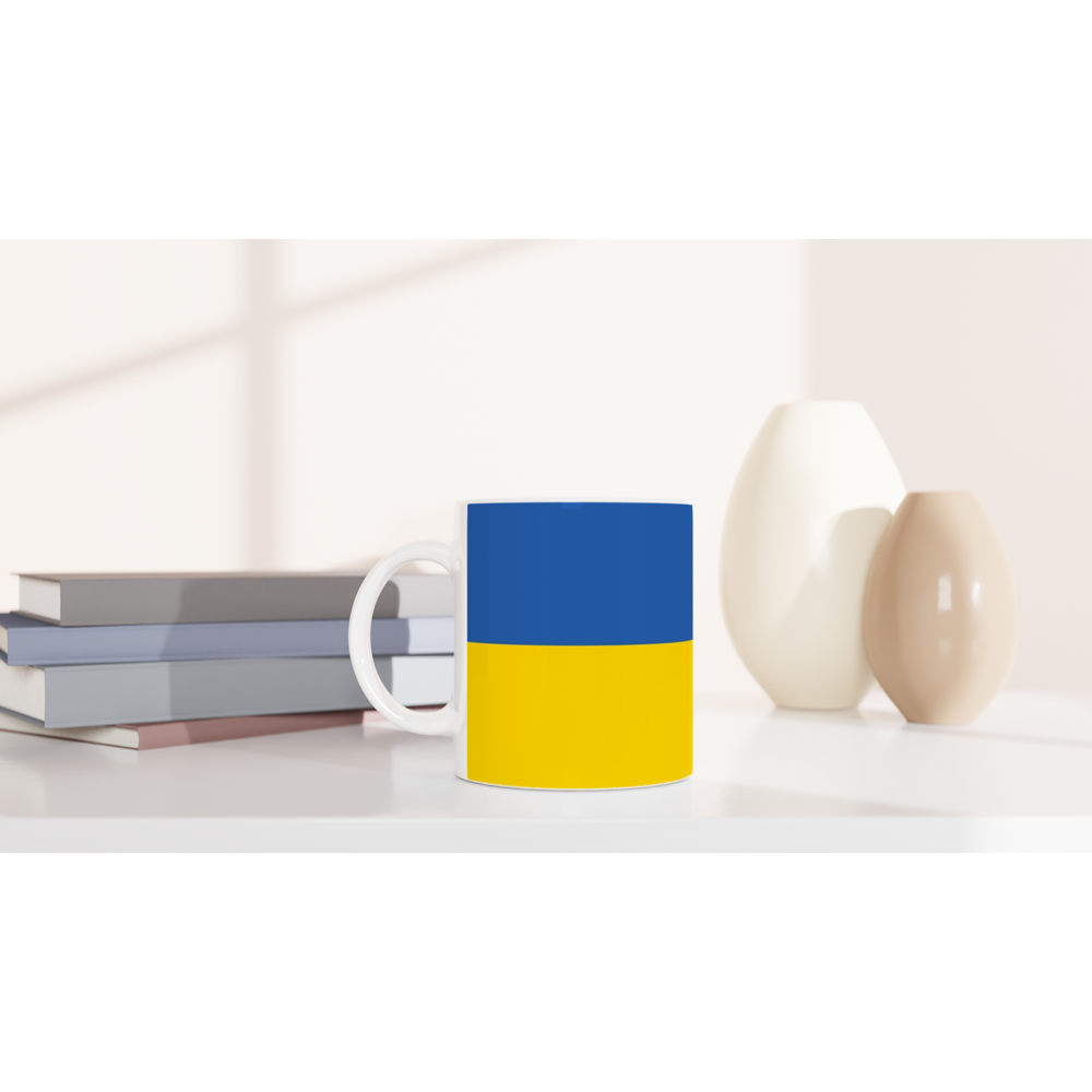 White 11oz Ceramic Mug Flag Ukraine