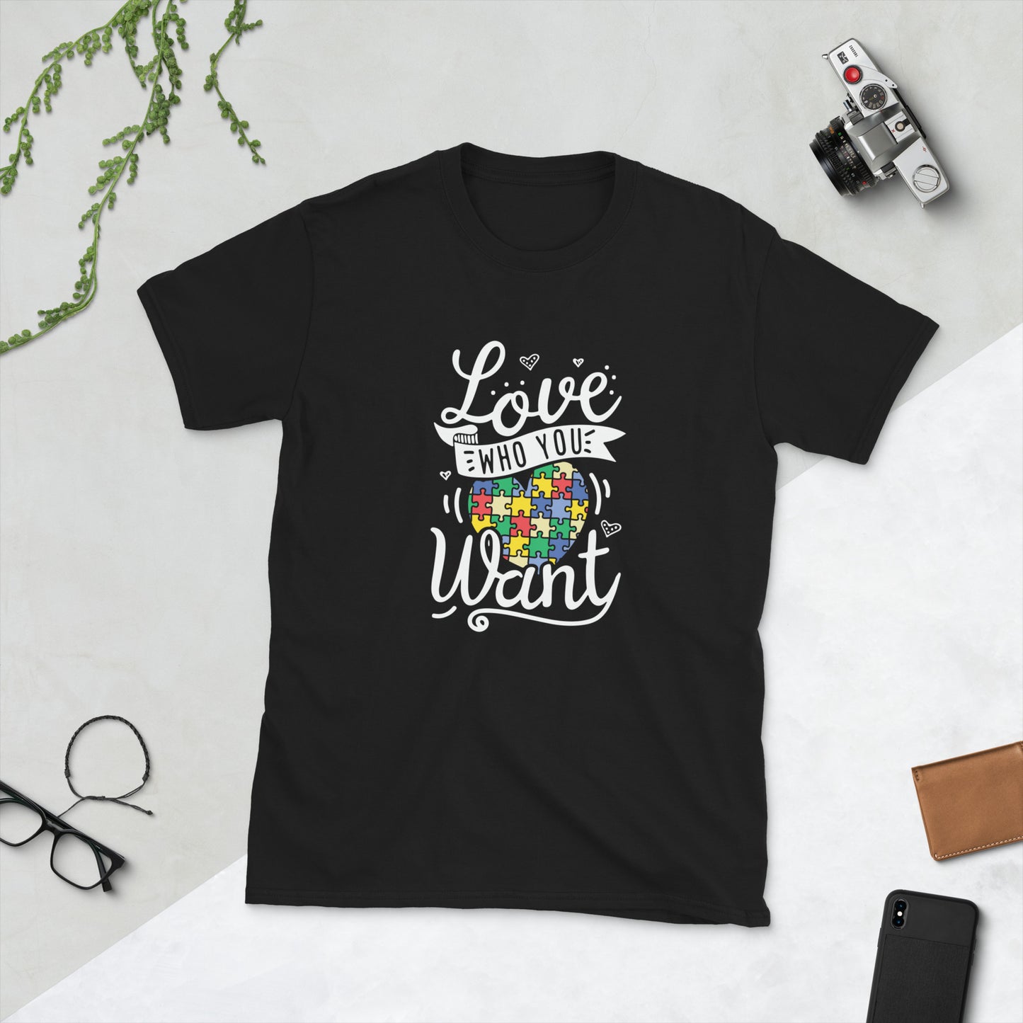 Love Who You Want Rainbow Heart Pride | Short-Sleeve Unisex T-Shirt