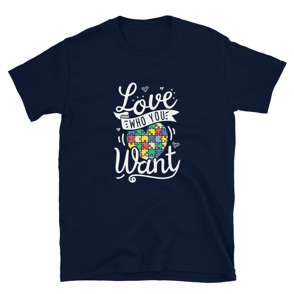 Love Who You Want Rainbow Heart Pride | Short-Sleeve Unisex T-Shirt
