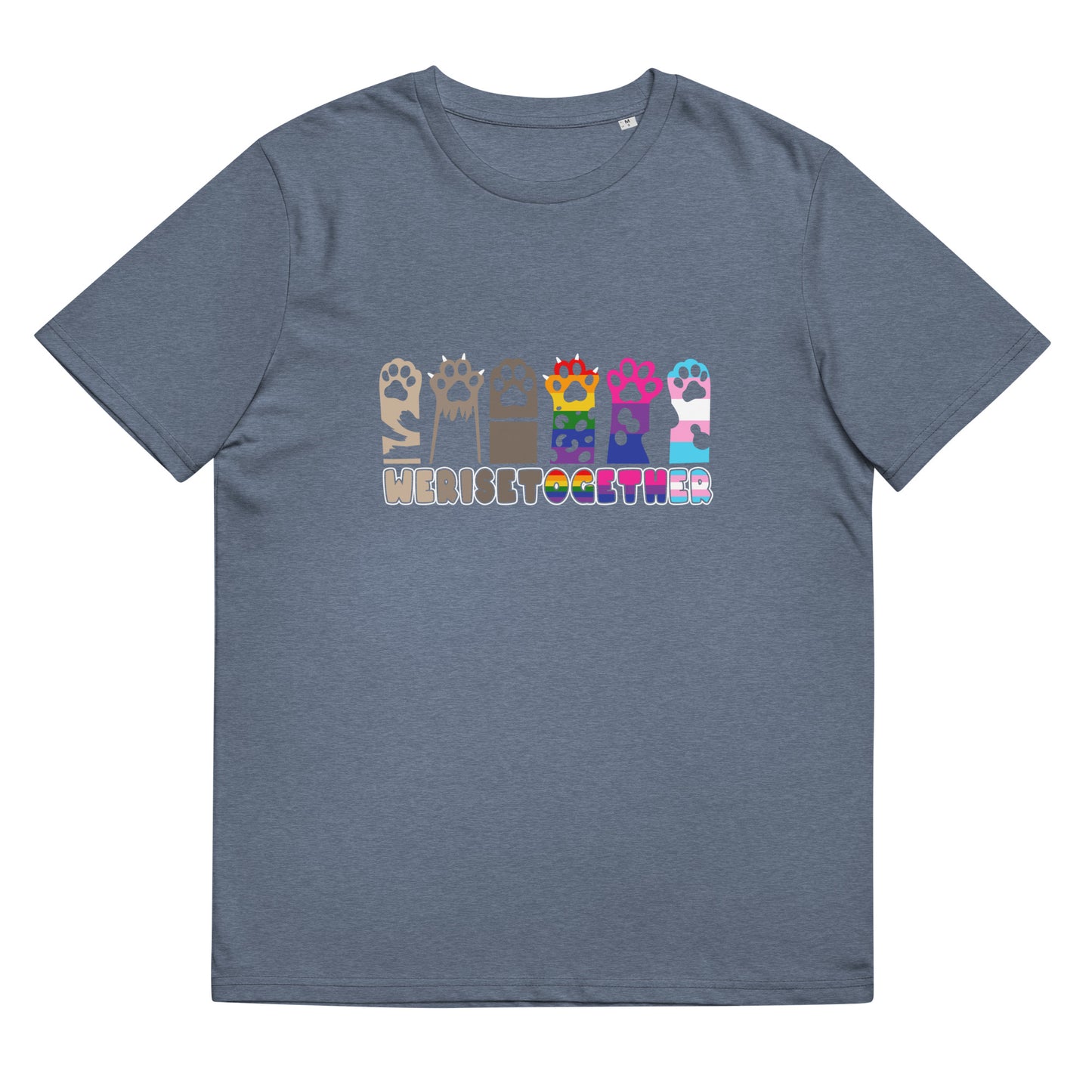 We Rise Together Gay Pride Cat | Unisex organic cotton t-shirt
