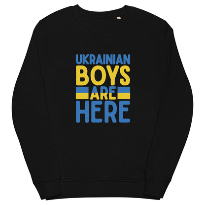 Unisex organic sweatshirt | Ukrainian boys are here