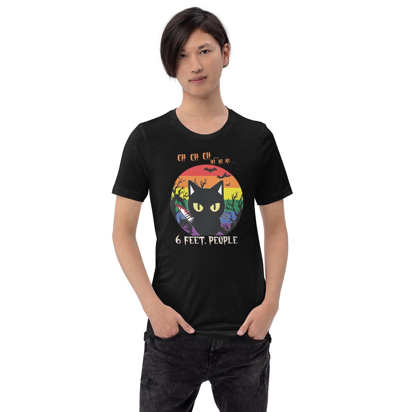 6 Feet People Halloween Cat LGBT Pride | Unisex t-shirt