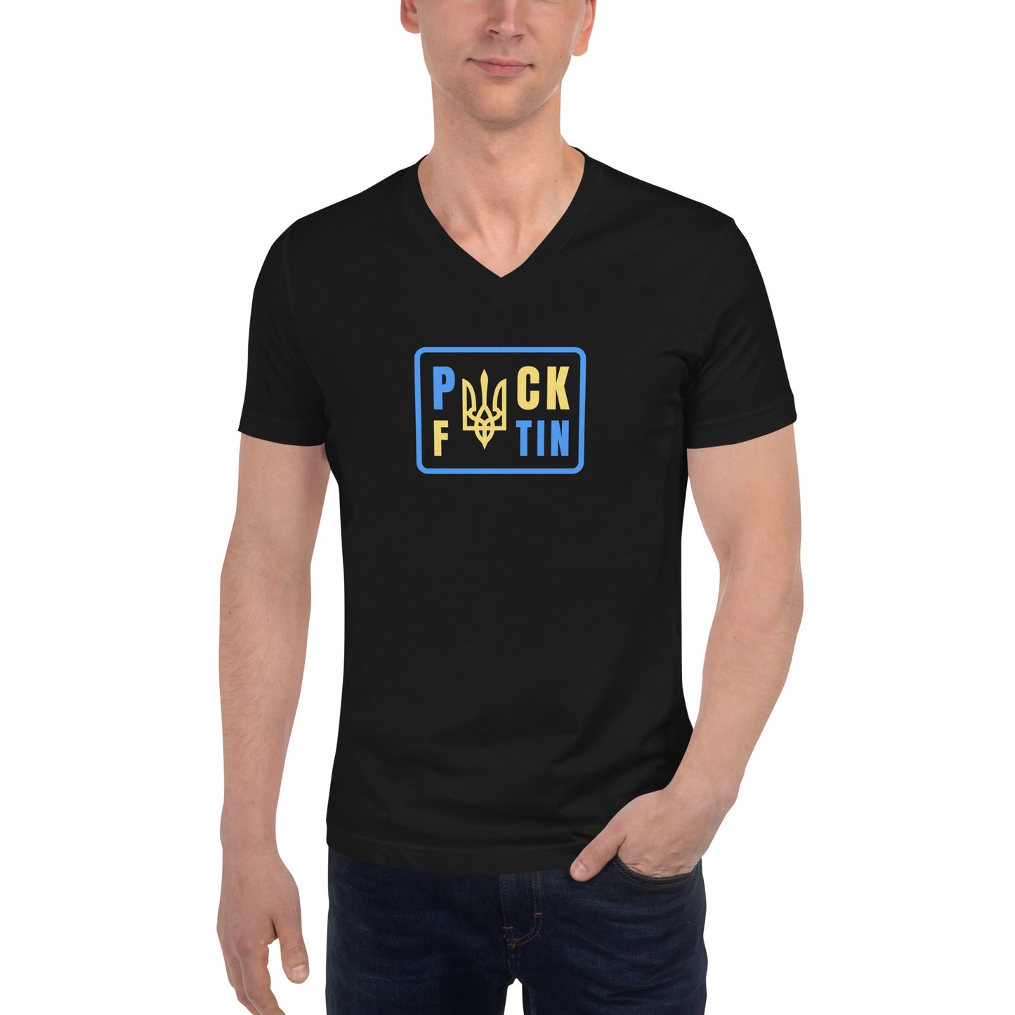 Unisex Short Sleeve V-Neck T-Shirt | Putin Fu-k