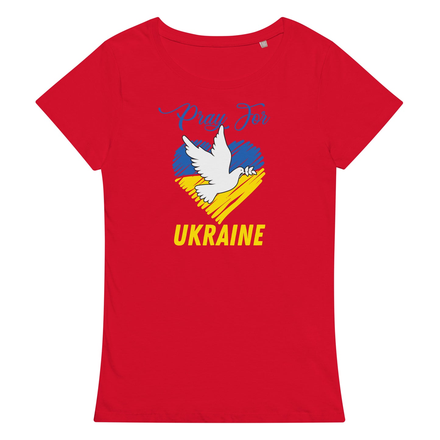 Women’s basic organic t-shirt | Pray For Ukraine
