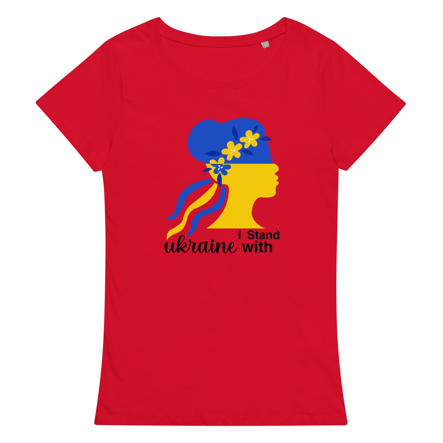 Women’s basic organic t-shirt | I stand with Ukraine G67