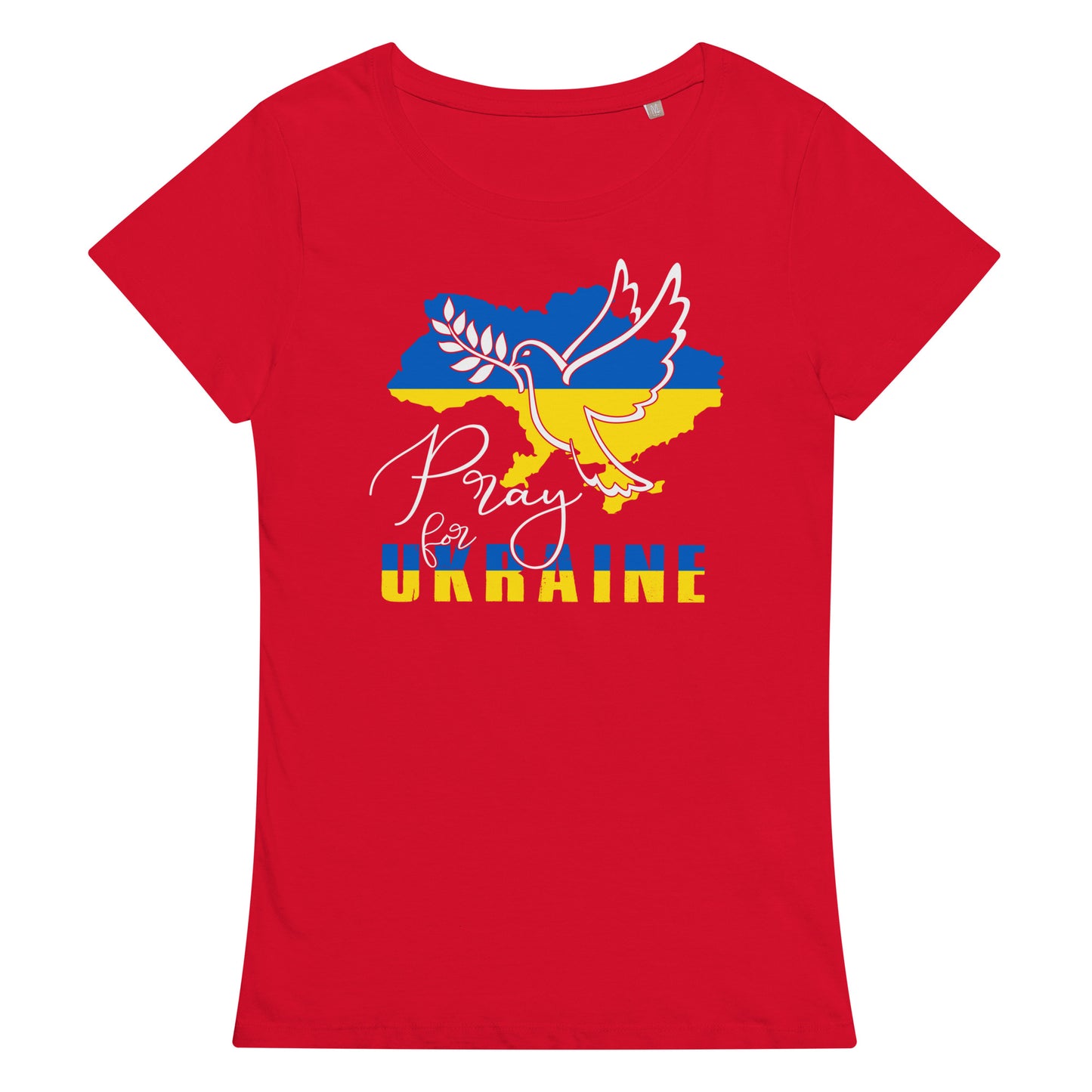 Women’s basic organic t-shirt | Pray For Ukraine L76