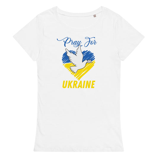 Women’s basic organic t-shirt | Pray For Ukraine