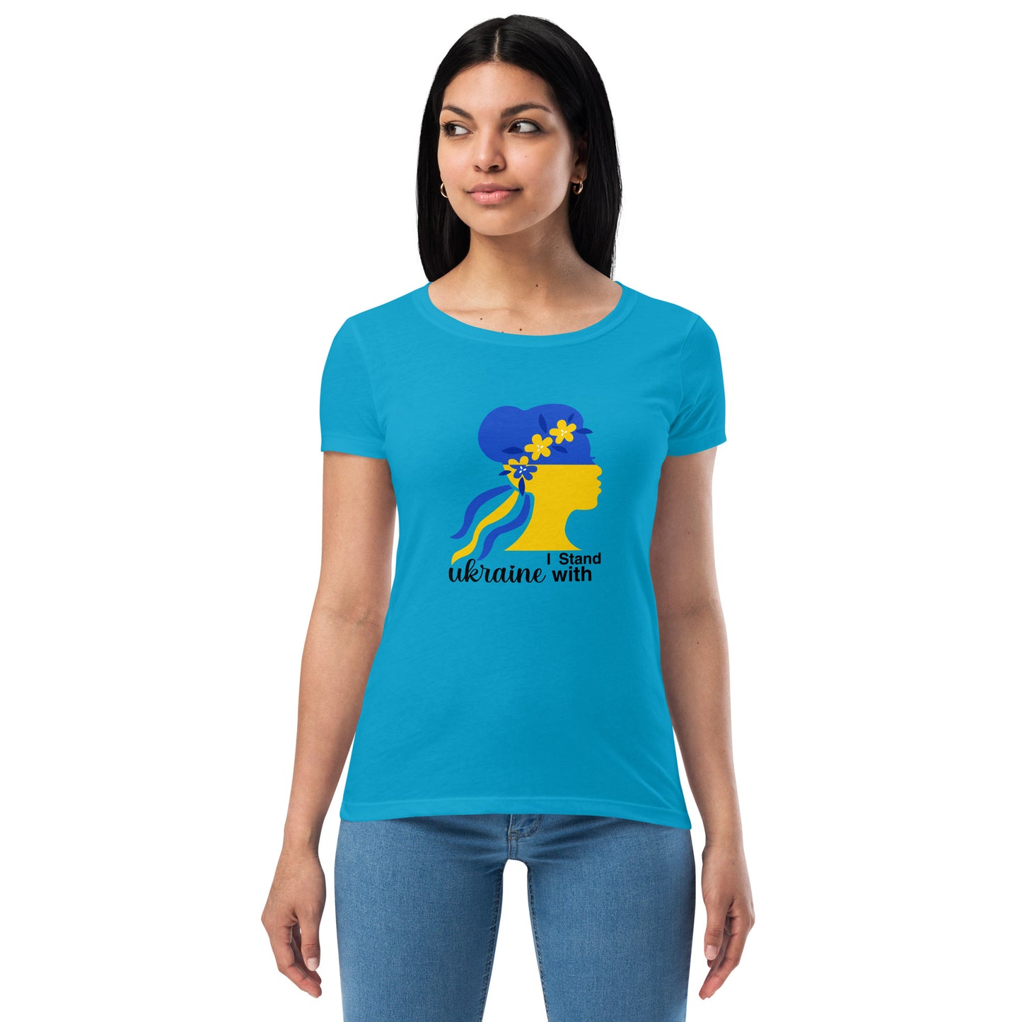 Women’s fitted t-shirt | I stand with Ukraine