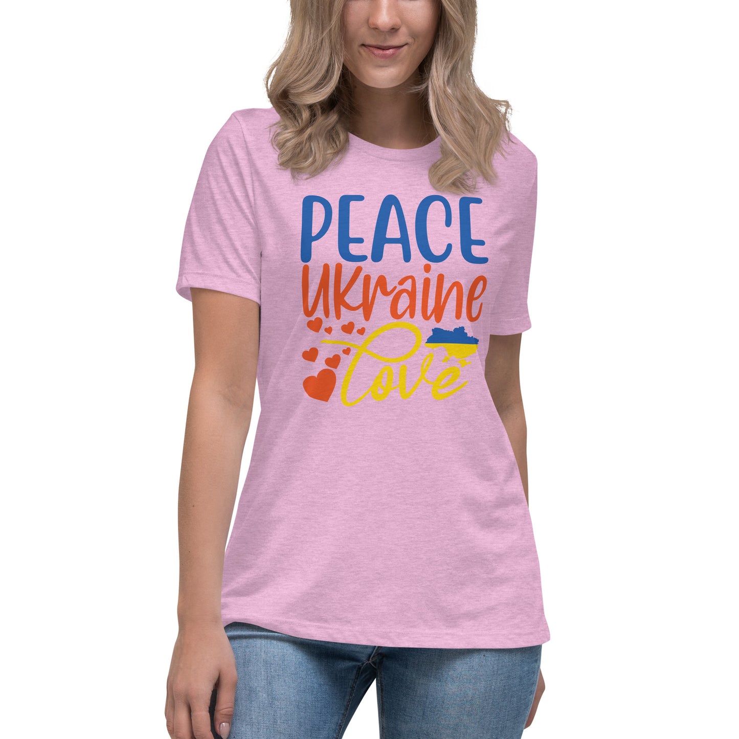 Women's Relaxed T-Shirt | Peace Ukraine Love